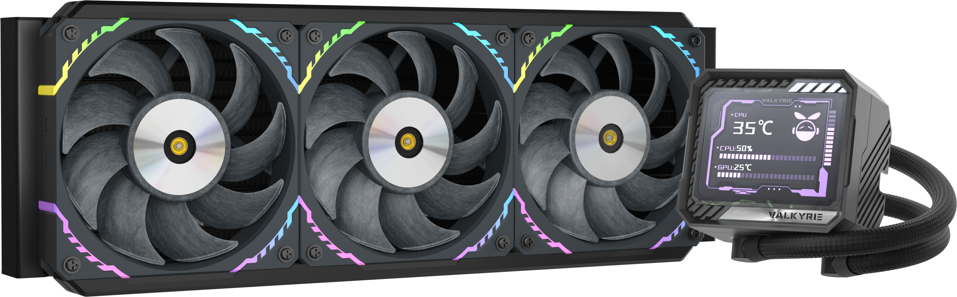 Valkyrie V360 LCD 360mm AiO Liquid CPU Cooler in Black - CCL Computers